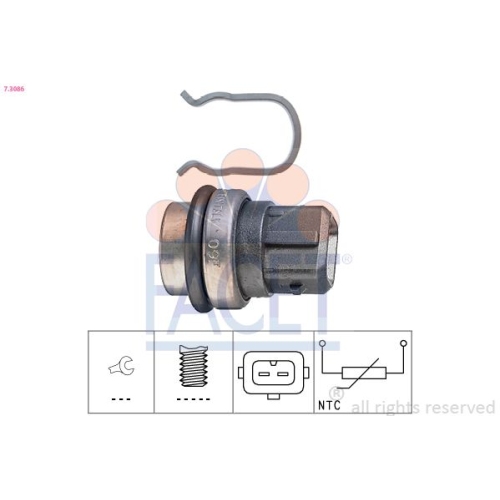 Sensor Kühlmitteltemperatur Facet 7.3086 Made In Italy - Oe Equivalent für Audi