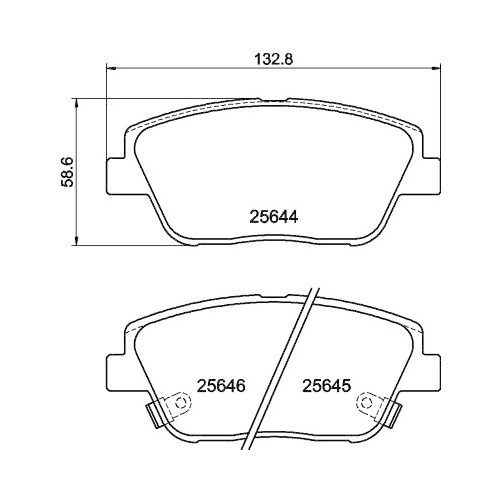 Bremsbelagsatz Scheibenbremse Hella Pagid 8DB 355 020-551 für Hyundai Kia