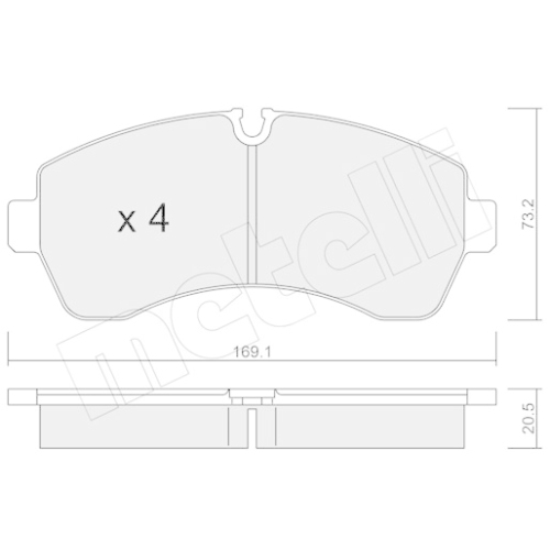 Bremsbelagsatz Scheibenbremse Metelli 22-0673-0 für Mercedes Benz Mercedes Benz