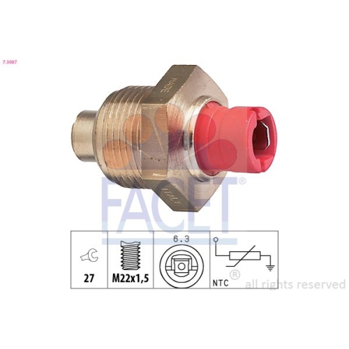 Sensor Kühlmitteltemperatur Facet 7.3087 Made In Italy - Oe Equivalent für Fiat