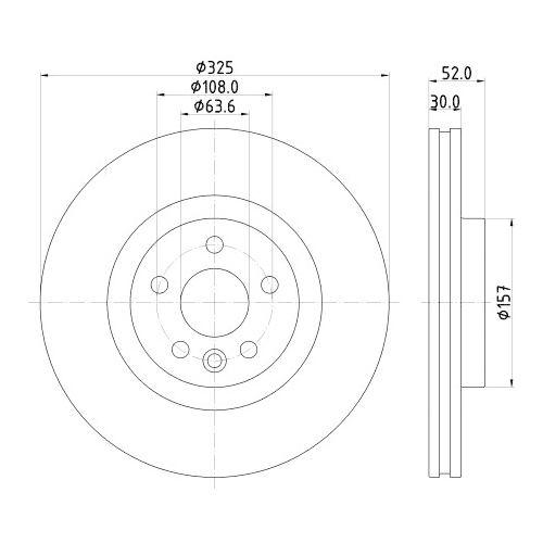 Hella Pagid 1X Bremsscheibe Pro für Jaguar Leyland Ime Karosa