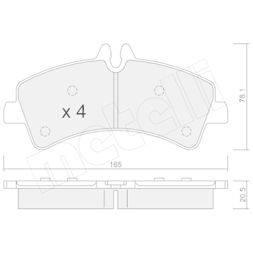 Bremsbelagsatz Scheibenbremse Metelli 22-0674-0 für Mercedes Benz Mercedes Benz