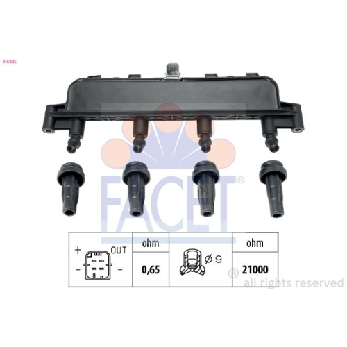 Zündspule Facet 9.6305 Oe Equivalent für Citroën Fiat Peugeot Hitachi