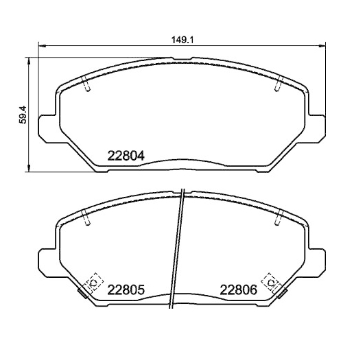 Bremsbelagsatz Scheibenbremse Hella Pagid 8DB 355 037-881 für Hyundai