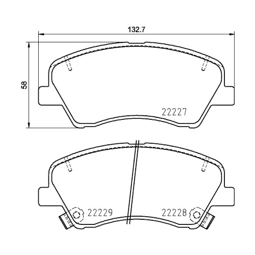 Bremsbelagsatz Scheibenbremse Hella Pagid 8DB 355 036-501 für Hyundai Kia