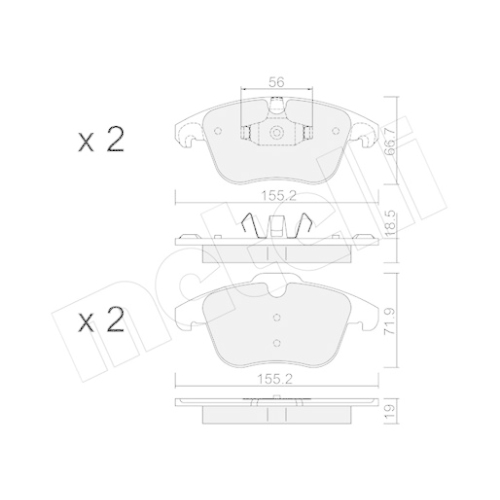 Bremsbelagsatz Scheibenbremse Metelli 22-0675-3 für Citroën Opel Peugeot DS