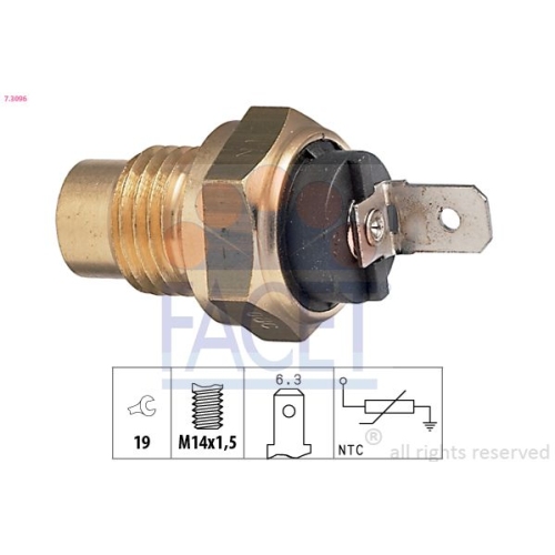 Sensor Kühlmitteltemperatur Facet 7.3096 Made In Italy - Oe Equivalent für