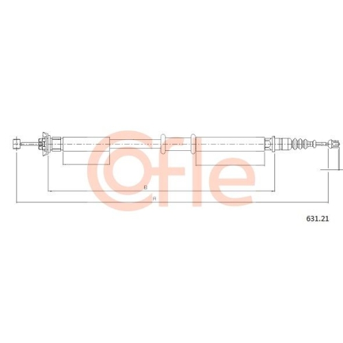 Seilzug Feststellbremse Cofle 631.21 für Fiat Hinten Links Rechts