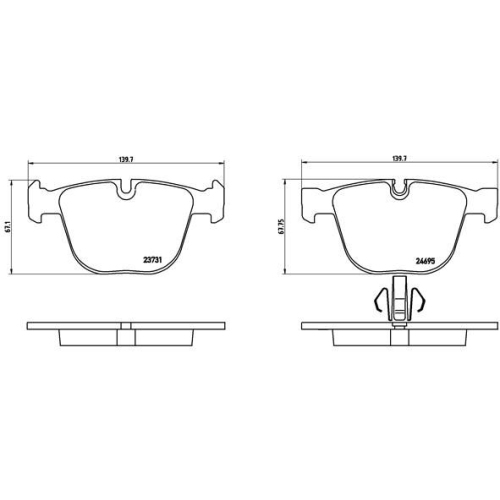 Bremsbelagsatz Scheibenbremse Brembo P06053 Prime Line für Bmw Hinterachse