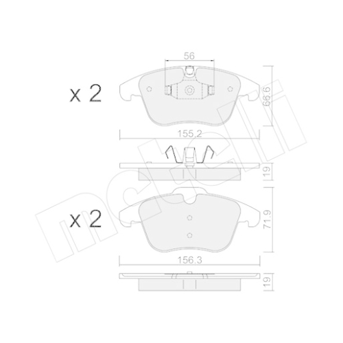 Bremsbelagsatz Scheibenbremse Metelli 22-0675-4 für Jaguar Vorderachse