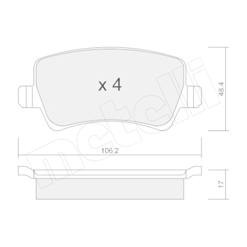 Bremsbelagsatz Scheibenbremse Metelli 22-0676-0 für Ford Volvo Hyundai Kia