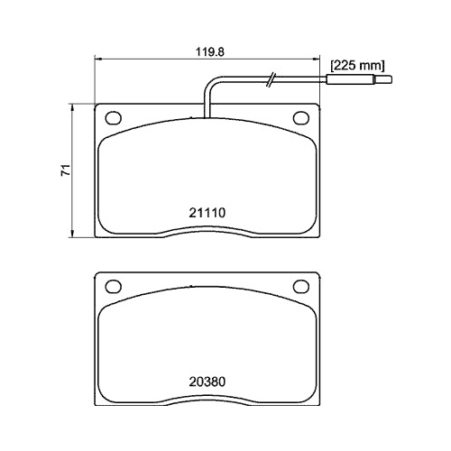 Bremsbelagsatz Scheibenbremse Hella Pagid 8DB 355 005-931 für Jaguar Renault