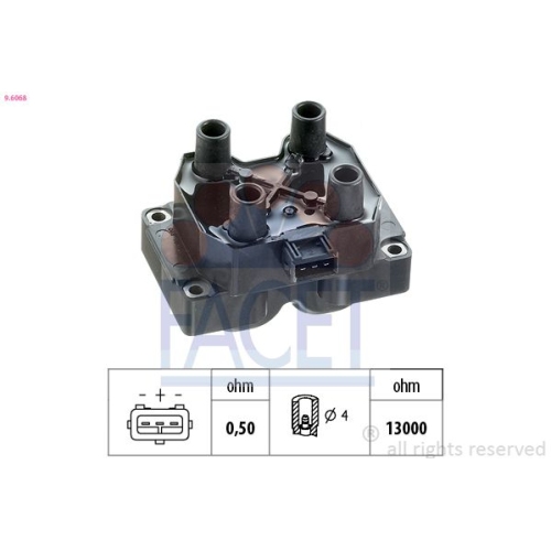 Zündspule Facet 9.6068 Made In Italy - Oe Equivalent für Alfa Romeo Citroën Fiat