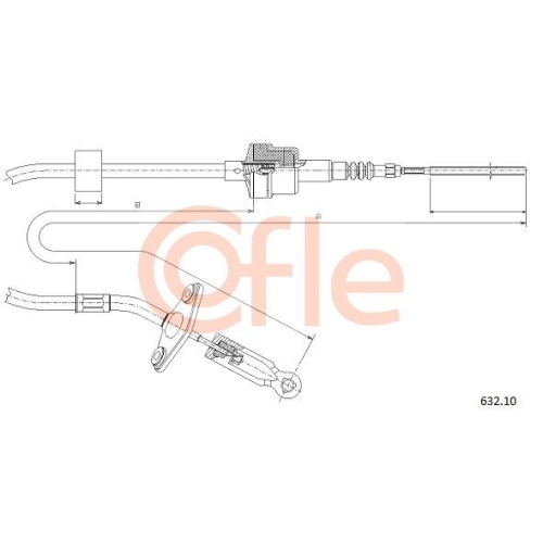 Seilzug Kupplungsbetätigung Cofle 632.10 für Fiat