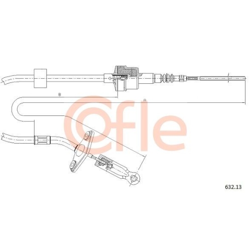Seilzug Kupplungsbetätigung Cofle 632.13 für Fiat