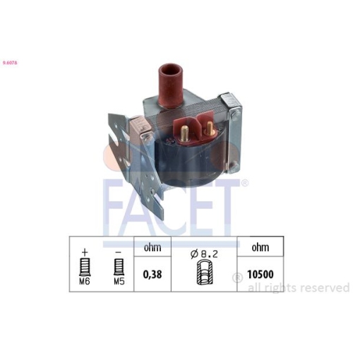 Zündspule Facet 9.6078 Made In Italy - Oe Equivalent für Mercedes Benz Hitachi