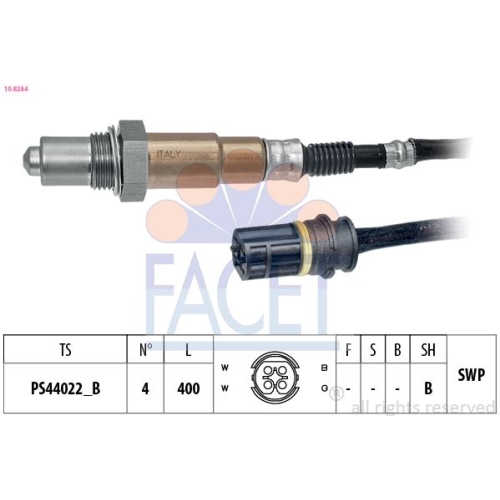 Lambdasonde Facet 10.8284 Made In Italy - Oe Equivalent für Chrysler