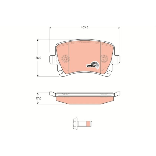 Bremsbelagsatz Scheibenbremse Trw GDB1622 Cotec für Audi Seat Skoda VW Vw (svw)