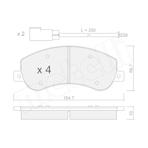 Bremsbelagsatz Scheibenbremse Metelli 22-0680-0 für Ford Vorderachse