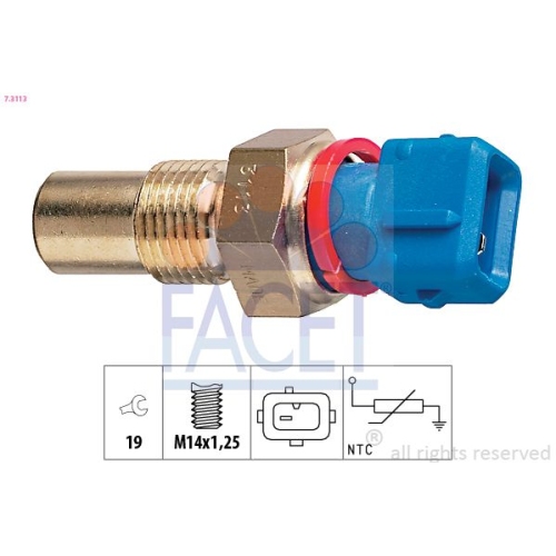 Sensor Kühlmitteltemperatur Facet 7.3113 Made In Italy - Oe Equivalent für Fiat