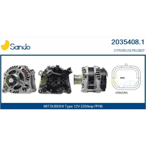 Alternator Sando 2035408.1 for Mitsubishi Citroën/peugeot