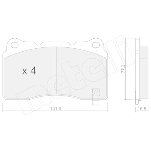 Bremsbelagsatz Scheibenbremse Metelli 22-0288-8 für Tesla Vorderachse