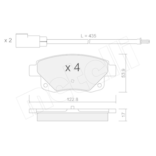 Bremsbelagsatz Scheibenbremse Metelli 22-0681-0 für Ford Hinterachse