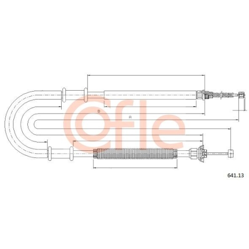 Seilzug Feststellbremse Cofle 641.13 für Fiat Hinten Links