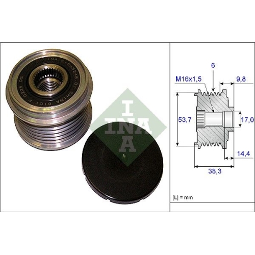 Generatorfreilauf Ina 535 0203 10 für Bmw Opel Saab Vauxhall Chevrolet Mini