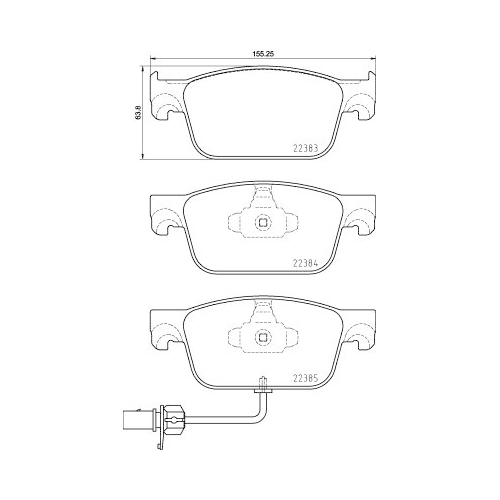 Bremsbelagsatz Scheibenbremse Brembo P85153X Xtra Line für Audi Seat Skoda VW