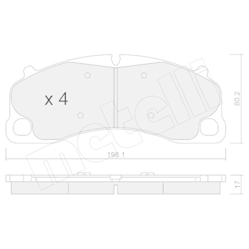 Bremsbelagsatz Scheibenbremse Metelli 22-1256-0 für Porsche Vorderachse