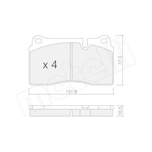 Bremsbelagsatz Scheibenbremse Metelli 22-0695-0 für Land Rover Vorderachse