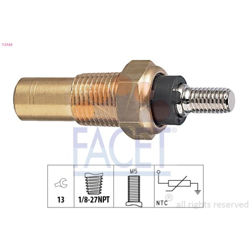 Sensor Kühlmitteltemperatur Facet 7.3124 Made In Italy - Oe Equivalent für Ford