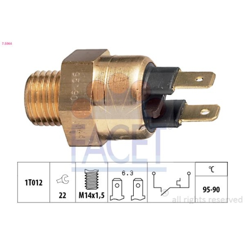 Temperaturschalter Kühlerlüfter Facet 7.5064 Made In Italy - Oe Equivalent für