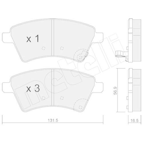 Bremsbelagsatz Scheibenbremse Metelli 22-0702-0 für Fiat Suzuki Vorderachse