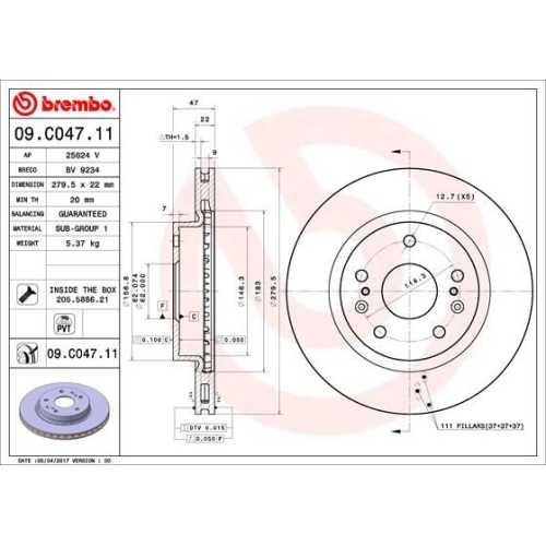 2X Brembo Bremsscheibe Vorderachse Prime Line - Uv Coated für Suzuki