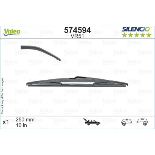 Wischblatt Valeo 574594 Silencio Rear für Opel Vauxhall Ssangyong Hinten