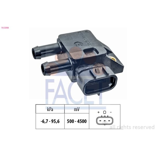 Sensor Abgasdruck Facet 10.3308 Made In Italy - Oe Equivalent für Toyota Lexus