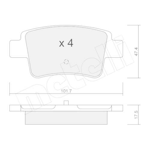 Bremsbelagsatz Scheibenbremse Metelli 22-0705-0 für Fiat Opel Abarth Hinterachse