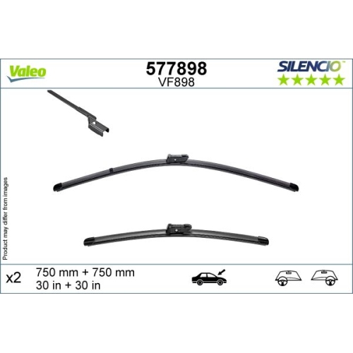 Wischblatt Valeo 577898 Silencio Flat Blade Set für VW Cupra Vorne