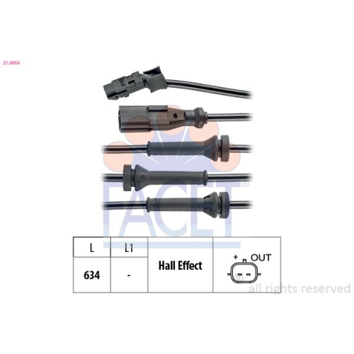 Sensor Raddrehzahl Facet 21.0056 Made In Italy - Oe Equivalent für Nissan Dacia