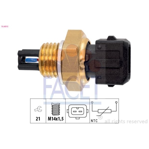 Sensor Ansauglufttemperatur Facet 10.4015 Made In Italy - Oe Equivalent für