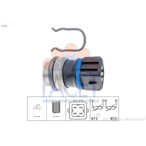 Sensor Kühlmitteltemperatur Facet 7.3146 Made In Italy - Oe Equivalent für Ford