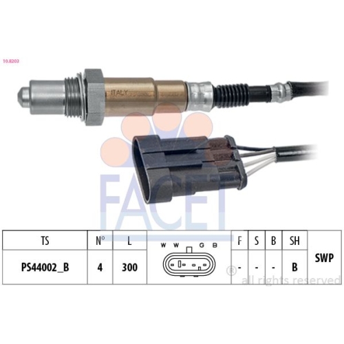 Lambdasonde Facet 10.8203 Made In Italy - Oe Equivalent für Alfa Romeo Fiat Opel