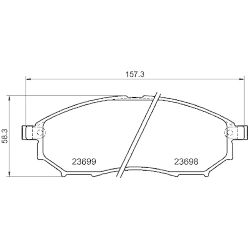 Bremsbelagsatz Scheibenbremse Hella Pagid 8DB 355 021-101 für Nissan Infiniti