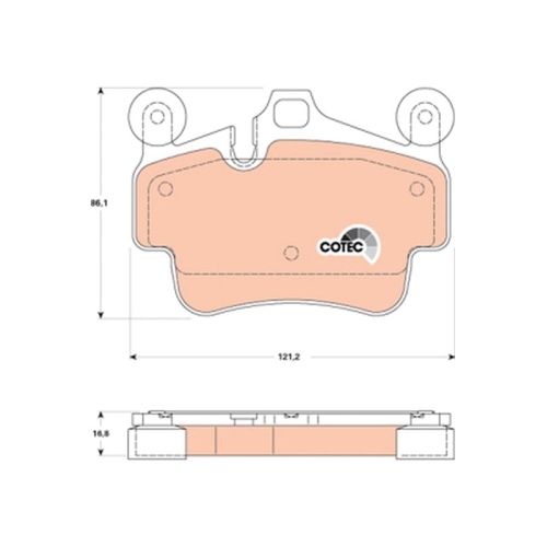 Bremsbelagsatz Scheibenbremse Trw GDB1836 Cotec für Porsche Hinterachse