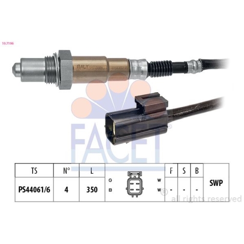 Lambdasonde Facet 10.7196 Made In Italy - Oe Equivalent für Mazda Opel Vauxhall