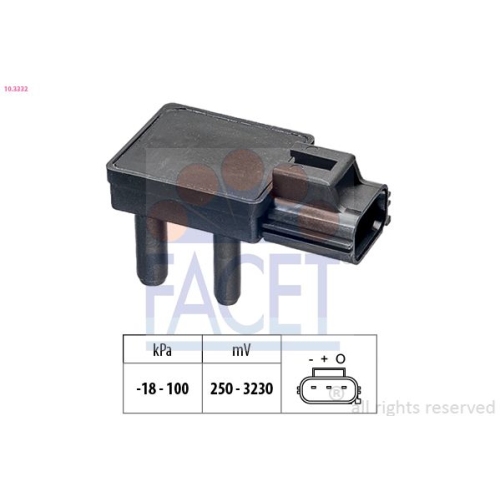 Sensor Abgasdruck Facet 10.3332 Made In Italy - Oe Equivalent für Ford Jaguar