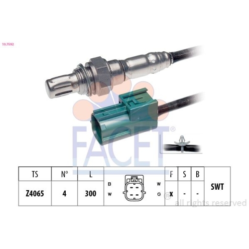 Lambdasonde Facet 10.7592 Made In Italy - Oe Equivalent für Nissan