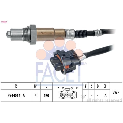 Lambdasonde Facet 10.8264 Made In Italy - Oe Equivalent für Opel Porsche Suzuki